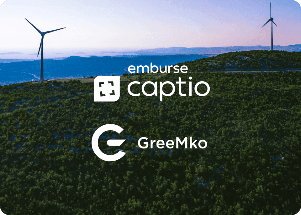 an advertisement for emburse captio and greemko