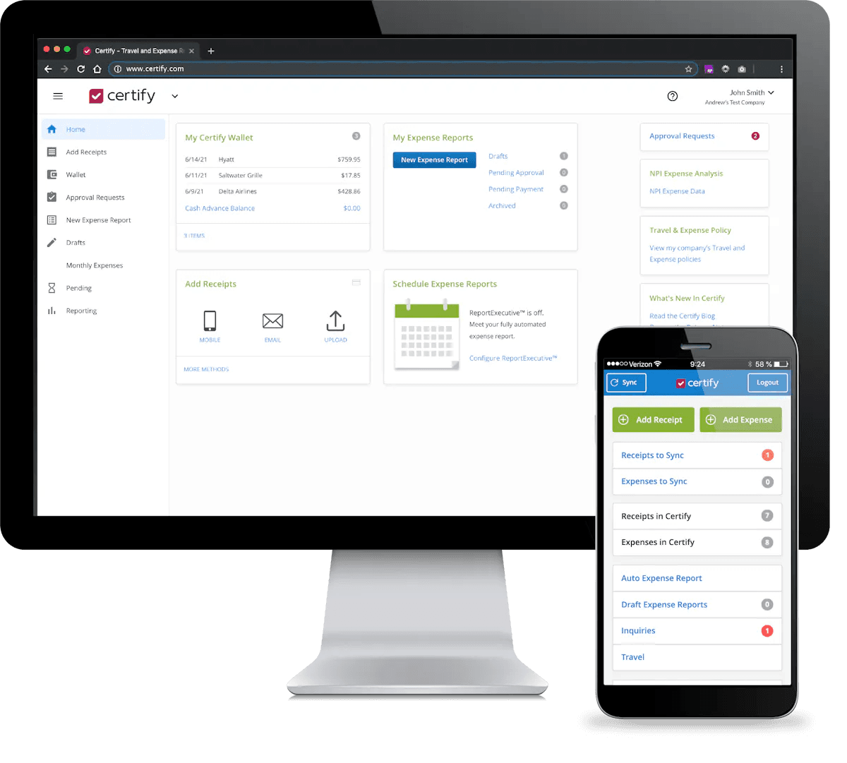 Certify product screens