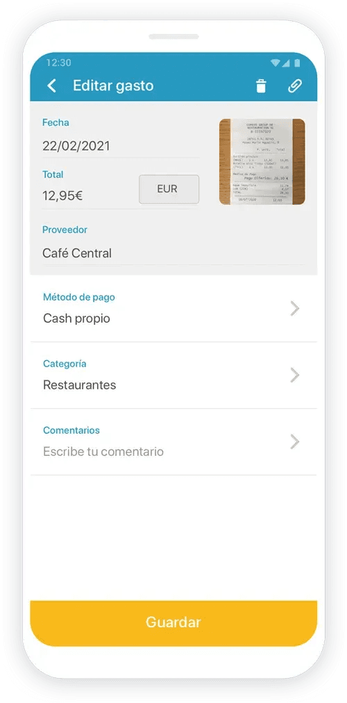 a cell phone with a receipt on the screen .