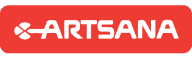 a red sign that says artisana on it