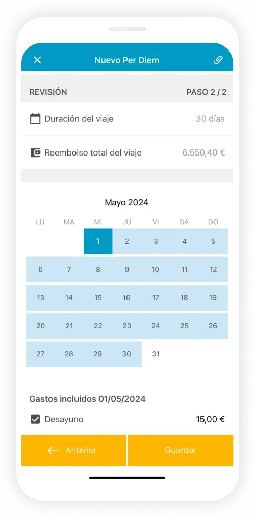 un écran de téléphone affiche un calendrier pour mai 2024