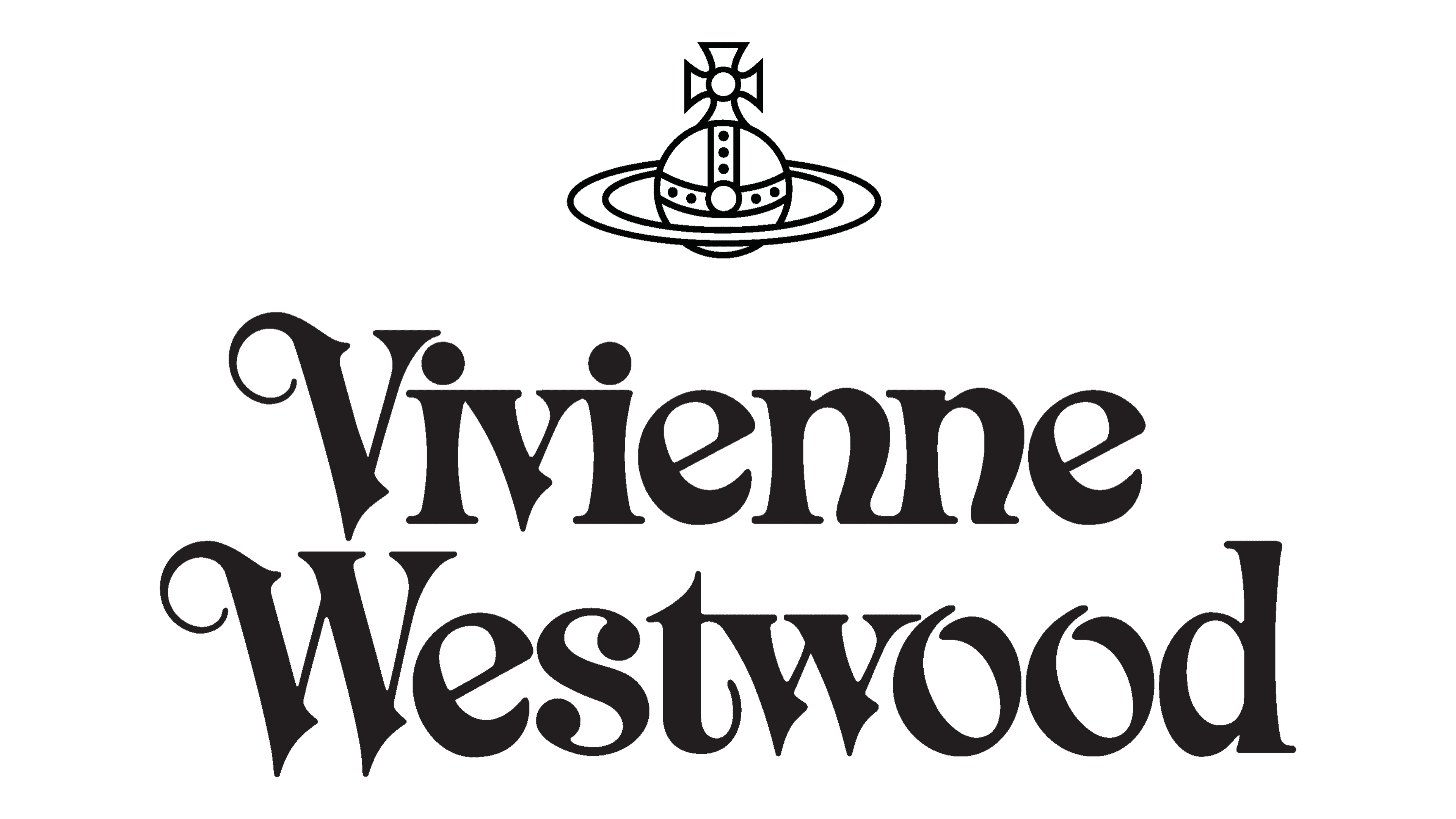 Vivienne Westwood logo with an orb and Saturn ring emblem.