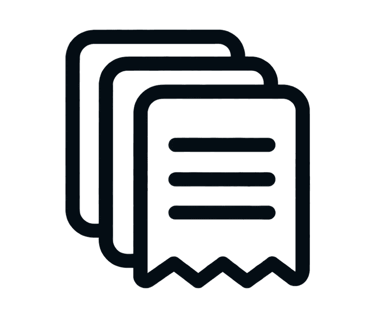 Stacked receipts icon