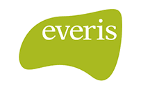 a green everis logo on a white background