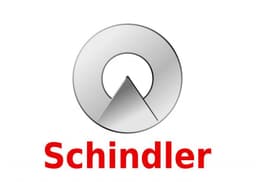 a logo for schindler with a mountain in a circle