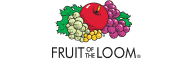 a fruit of the loom logo on a black background