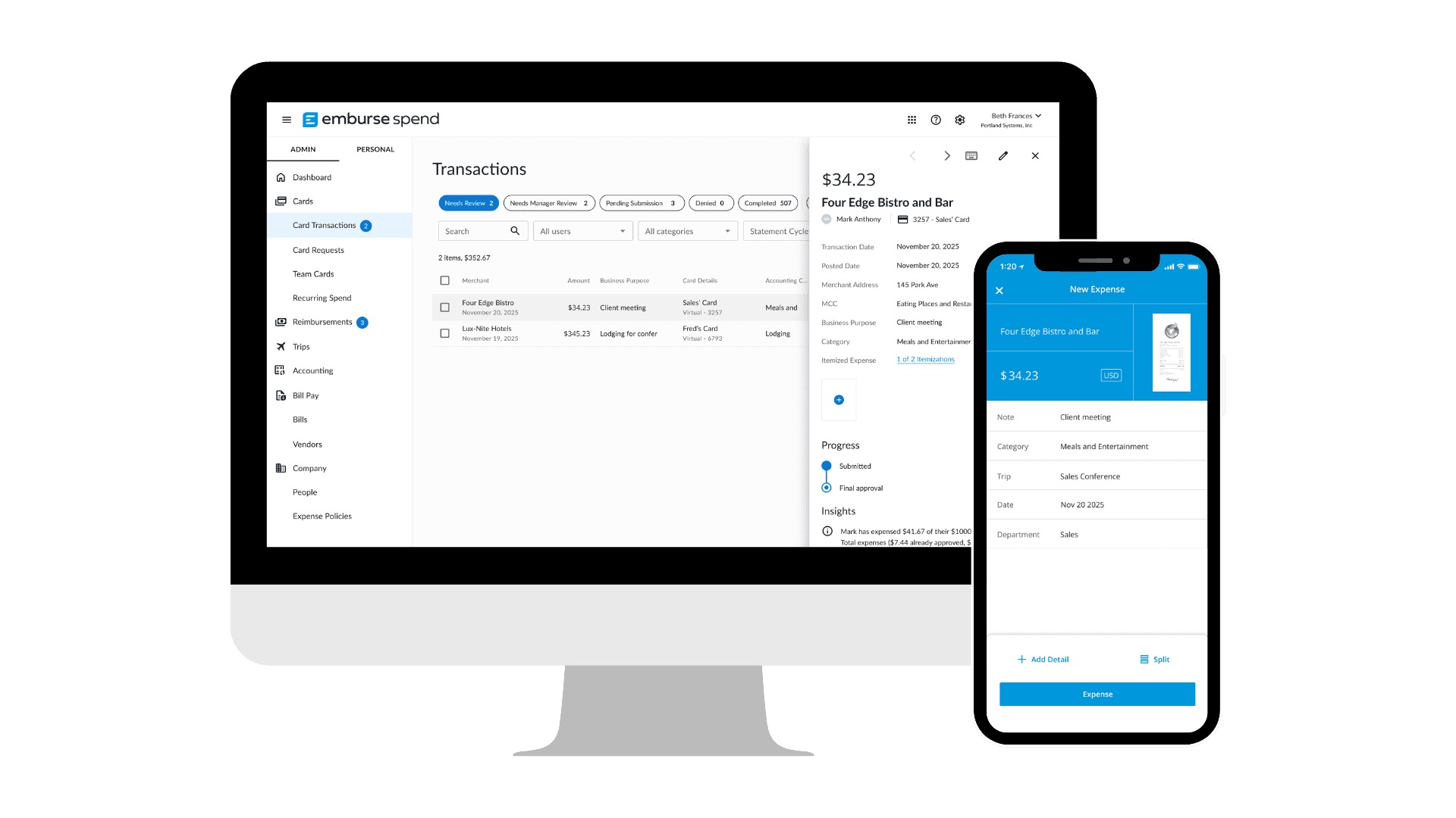 Emburse Software Emburse Spend - expense management software for business - Emburse