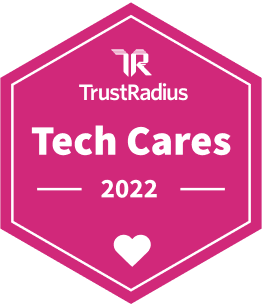 Distintivo del premio TrustRadius Tech Cares 2022